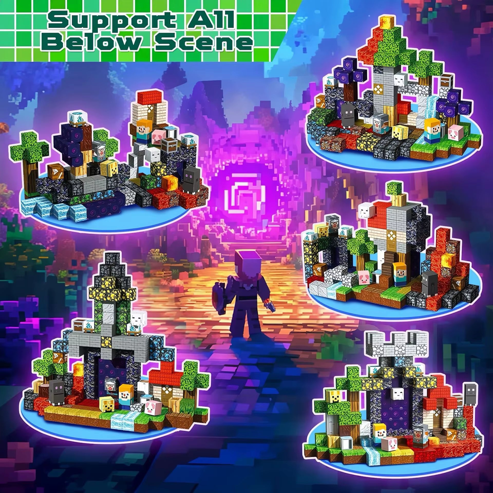 Mine World Magnetic Building Blocks