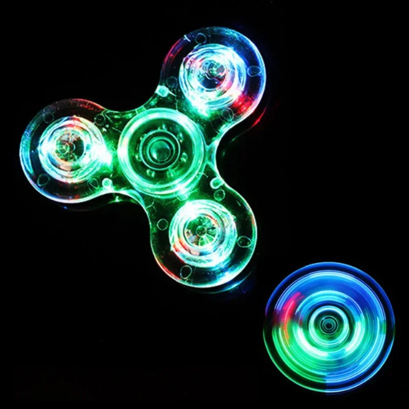 Stress Relief Toys Luminous LED Light Fidget Spinner Hand Top Spinners Glow in Dark Light EDC Figet Spiner Finger