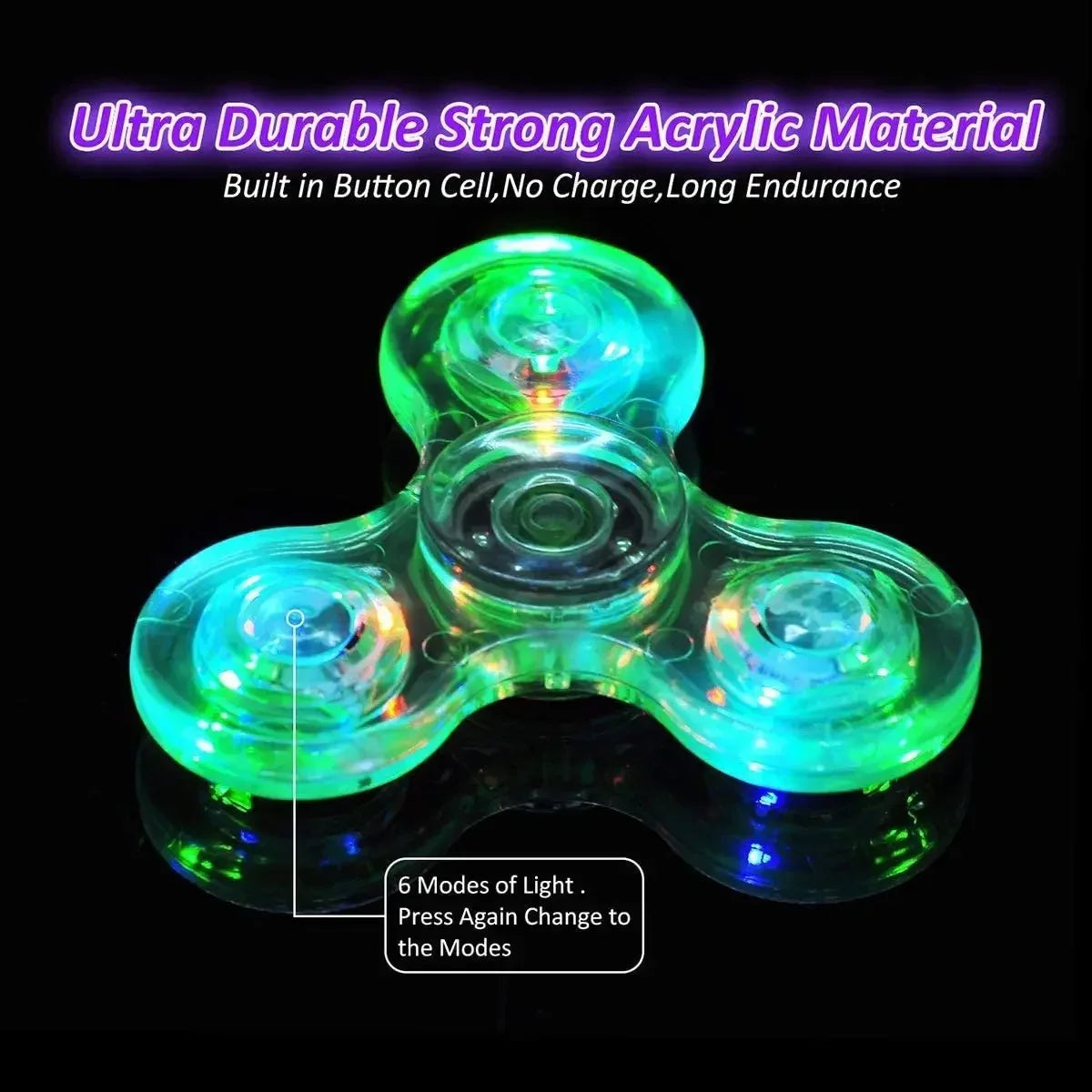 Stress Relief Toys Luminous LED Light Fidget Spinner Hand Top Spinners Glow in Dark Light EDC Figet Spiner Finger