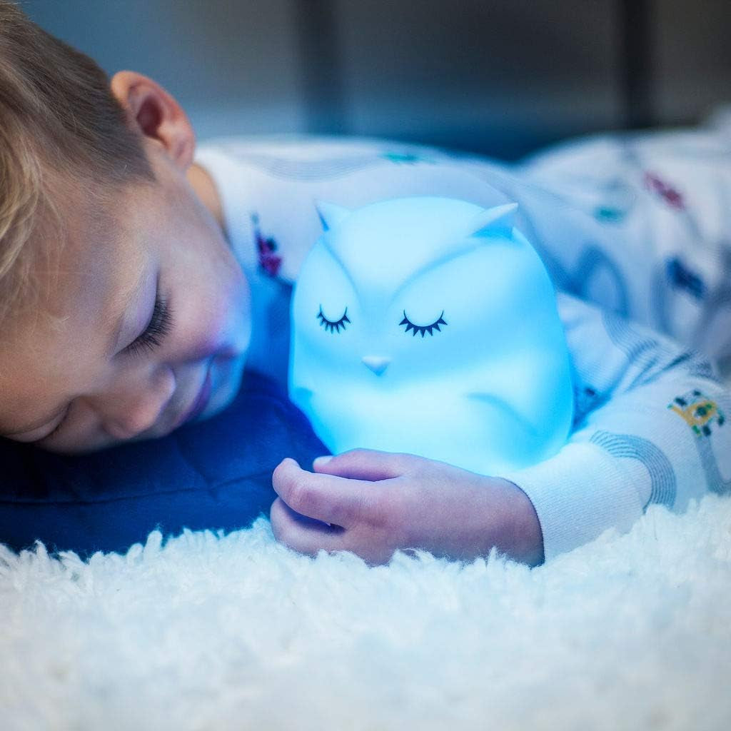 Remote Control Silicone Night Light for Kids - Owl Design with 9 Soft Colors & Sleep Timer - Rechargeable, Battery-Operated Lamp for Bedroom | Baby Nursery, Toddler, Girls, Boys